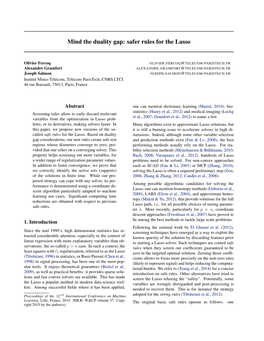 Mind the Duality Gap: Safer Rules for the Lasso