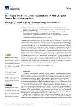 Boat Noise and Black Drum Vocalizations in Mar Chiquita Coastal Lagoon (Argentina)