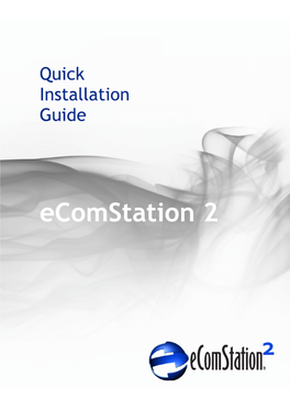 Ecomstation 2.0 Quick Installation Guide