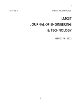 Lmcst Journal of Engineering & Technology