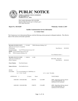 PUBLIC NOTICE FEDERAL COMMUNICATIONS COMMISSION 445 12Th STREET S.W