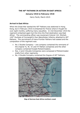 40Th Pathans in East Africa 1916-1918