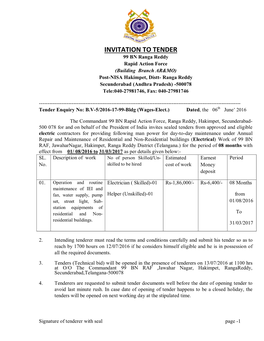 Invitation to Tender