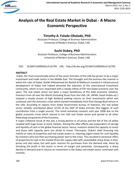 Analysis of the Real Estate Market in Dubai - a Macro Economic Perspective