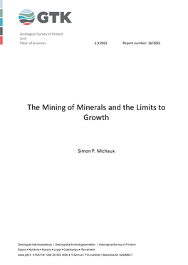 The Mining of Minerals and the Limits to Growth