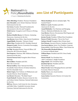 List of Participants