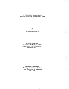 Apríi 1981 a PRELIMINARY ASSESSMENT OF