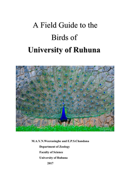 A Field Guide to the Birds of University of Ruhuna