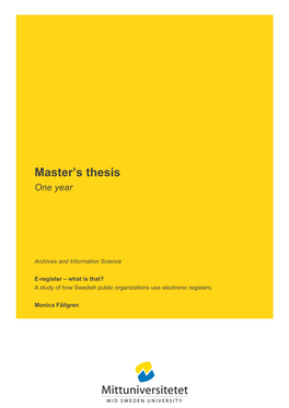 Master's Thesis