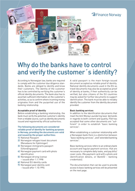 Why Do the Banks Have to Control and Verify the Customer´S Identity?