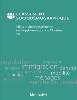 Classement Sociodémographique Des Villes Et