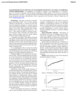 Near-Ir Reflectance Spectra of M-Asteroids 250 Bettina, 369 Aeria, 413 Edburga, and 931 Whittemora