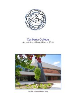 Canberra College Annual School Board Report 2019