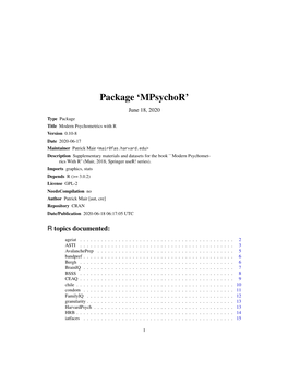 Package 'Mpsychor'