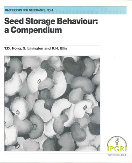 Handbook for Seed Storage Behavior: a Compendium