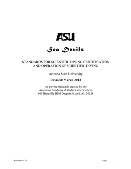 ASU Sea Devils Standards Manual