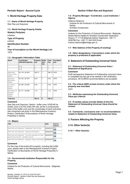 Periodic Reporting Cycle 2, Section II