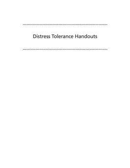 Distress Tolerance DBT Skills