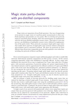 Magic State Parity-Checker with Pre-Distilled Components