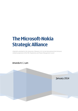 The Microsoft-Nokia Strategic Alliance