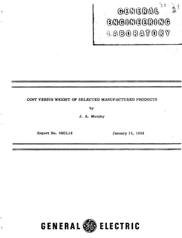 GENERAL ELECTRIC the Information Contained in This Report Has Been Prepared for Use by the ~Enerolelectric Company and Its Employees