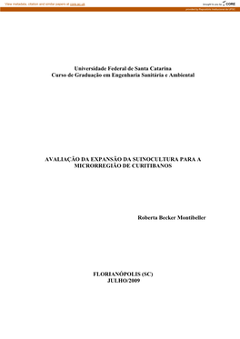 Universidade Federal De Santa Catarina Curso De Graduação Em Engenharia Sanitária E Ambiental