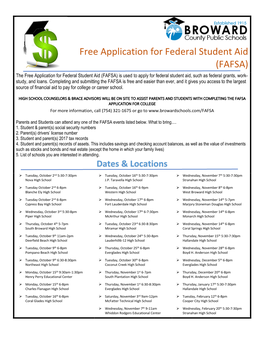 Free Application for Federal Student Aid (FAFSA)