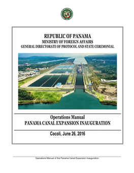 Republic of Panama Ministry of Foreign Affairs General Directorate of Protocol and State Ceremonial