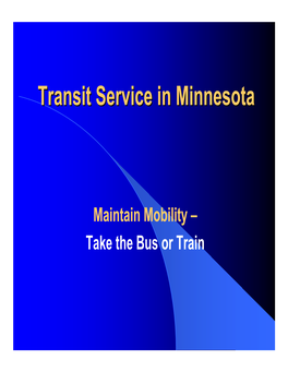 Transit Service in Minnesota