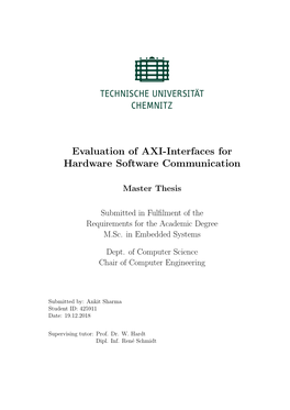 Evaluation of AXI-Interfaces for Hardware Software Communication