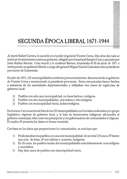 Segunda Época Liberal 1871-1944