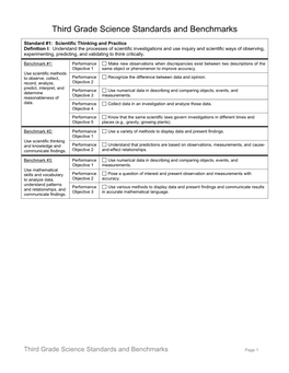 Science Standards and Benchmarks