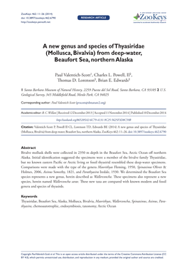 ﻿A New Genus and Species of Thyasiridae (Mollusca, Bivalvia) from Deep-Water, Beaufort Sea, Northern Alaska