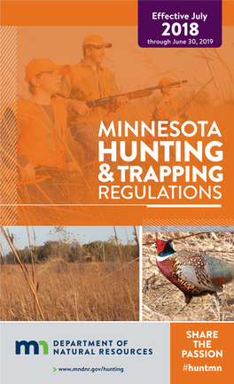 2018 Minnesota Hunting and Trapping Regulations