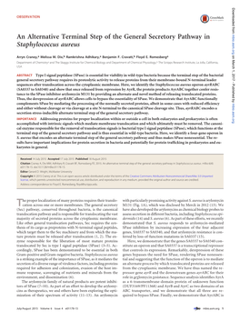 An Alternative Terminal Step of the General Secretory Pathway in Mbio.Asm.Org Staphylococcus Aureus on March 1, 2017 - Published by Arryn Craney,A Melissa M