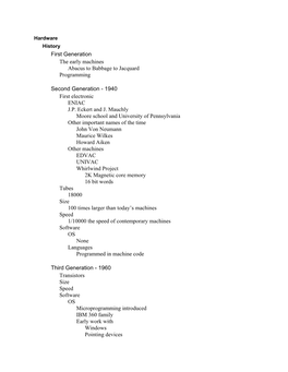First Generation the Early Machines Abacus to Babbage to Jacquard Programming