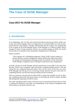 The Case of SUSE Manager