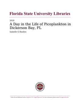 Da in the Life of Picoplankton in Dickerson Ba , FL