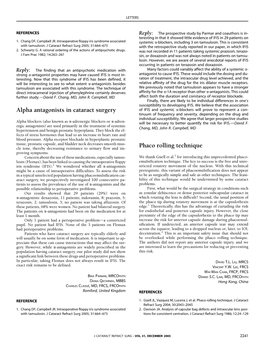 Alpha Antagonists in Cataract Surgery Phaco Rolling Technique