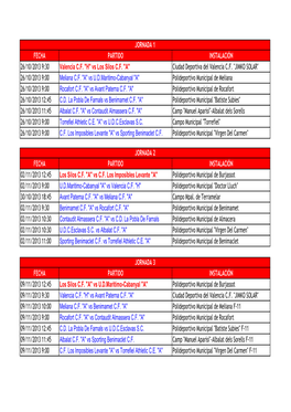 Horarios Partidos