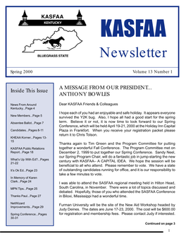 Spring Newsletter