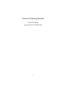 Vincent Lê Quang Quartet