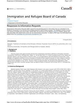 Immigration and Refugee Board of Canada Page 1 of 5