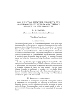 The Relation Between Chiasmata and Crossing-Over in Diploid and Triploid