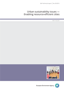Urban Sustainability Issues — Enabling Resource-Efficient Cities