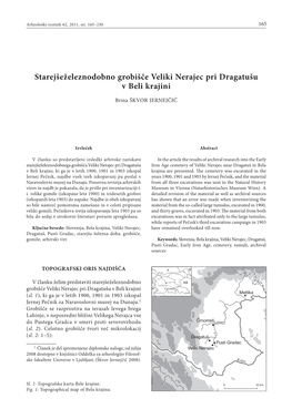 Starejšeželeznodobno Grobišče Veliki Nerajec Pri Dragatušu V Beli Krajini