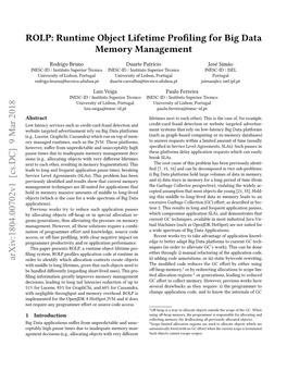 ROLP: Runtime Object Lifetime Profiling for Big Data Memory Management