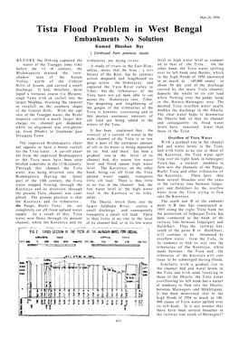 Tista Flood Problem in West Bengal Embankments No Solution Kumud Bhushan Ray ( Continued from Previous Issue)