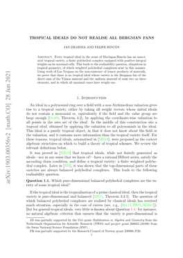 Arxiv:1903.00356V2 [Math.CO] 28 Jun 2021