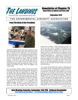 Newsletter of Chapter 75 Quad-Cities of Illinois and Iowa, USA